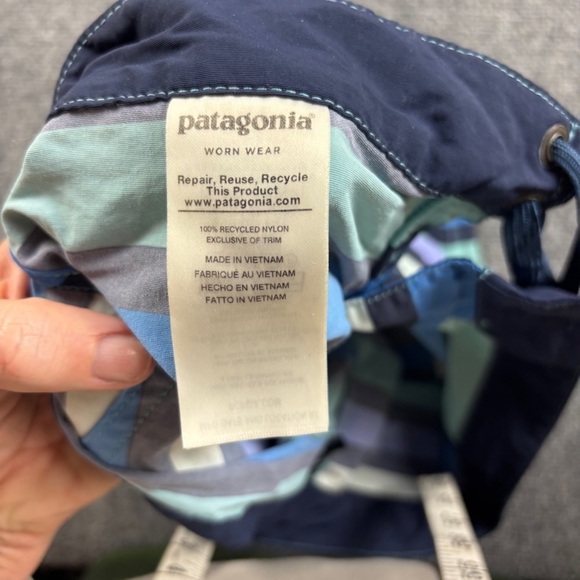 PATAGONIA Women’s W’s Wavefarer Boardshort 5” Water Ribbons: Dam Blue size: 8 - Picture 10 of 11